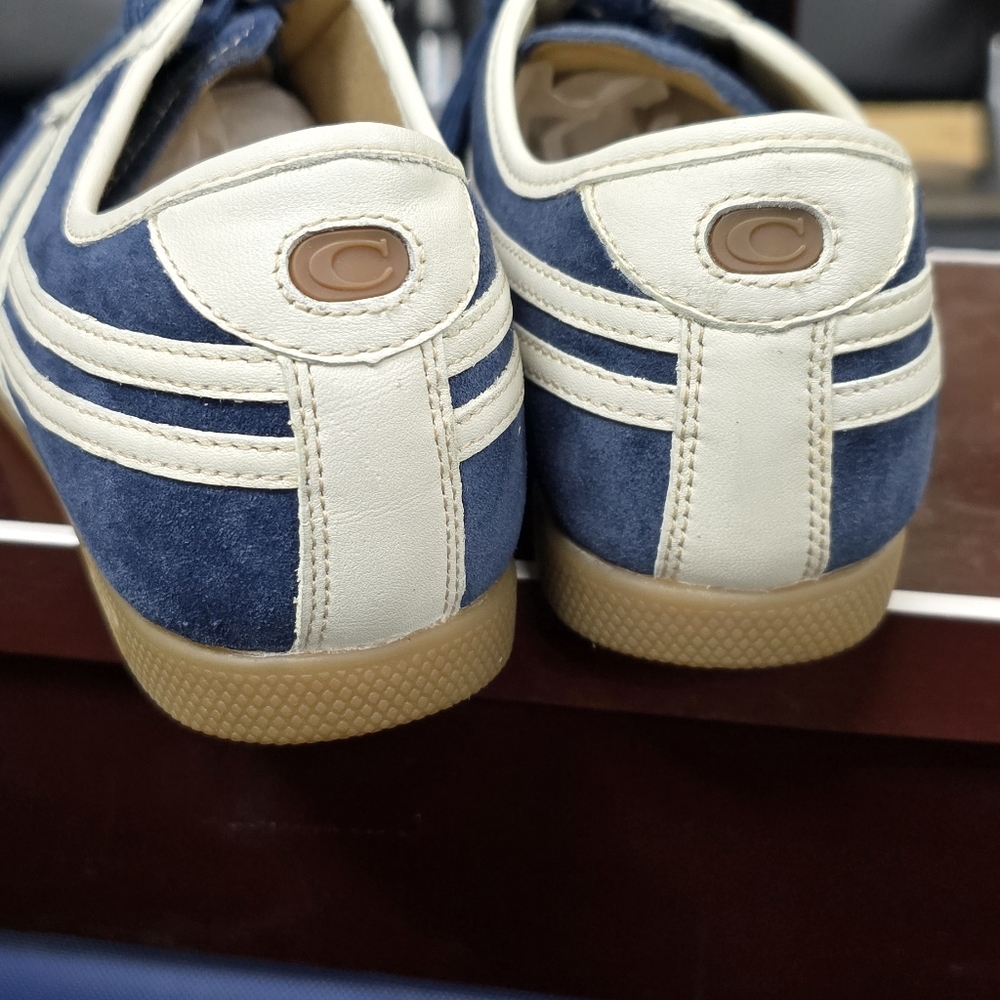 Coach Frasier Retro Sneakers in blue suede and White - Picture 3 of 11